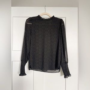 Black Blouse with Gold Details